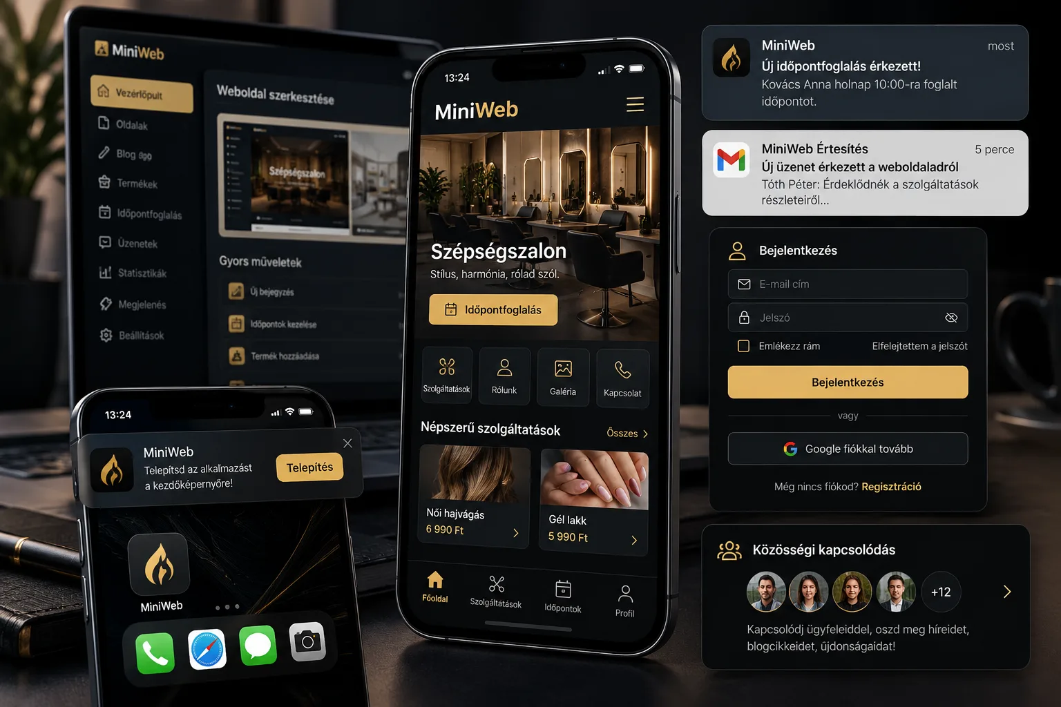Saját PWA MobilApp és közösségi kapcsolódás